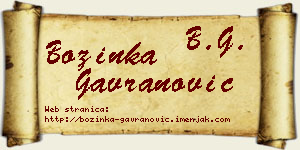 Božinka Gavranović vizit kartica